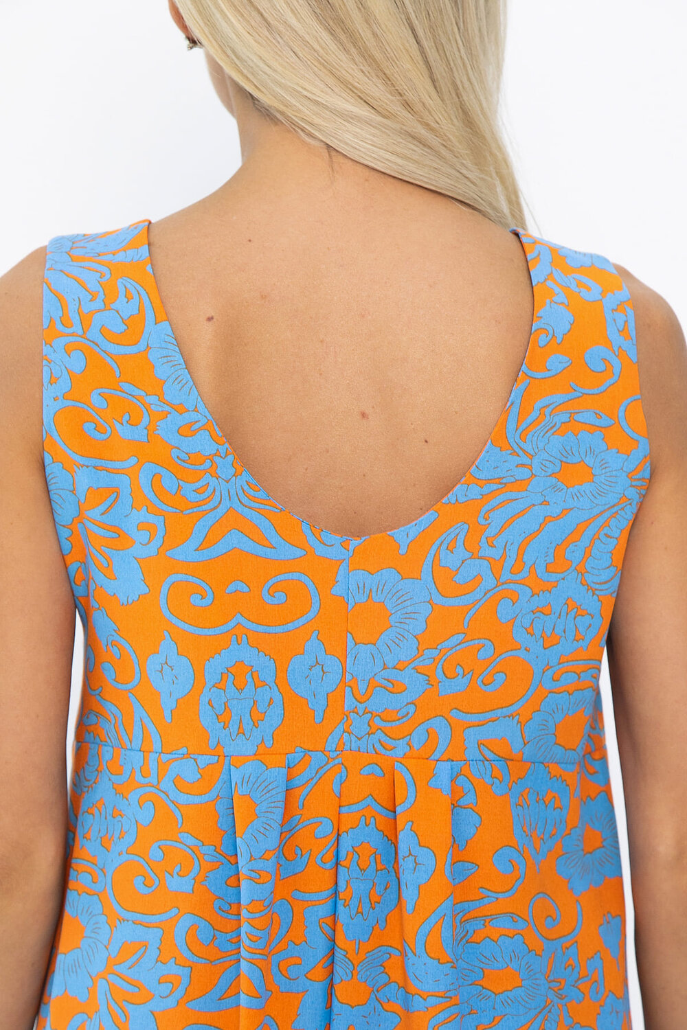 LT Collection Платье 543212 П13857-25М оранжевый/голубой