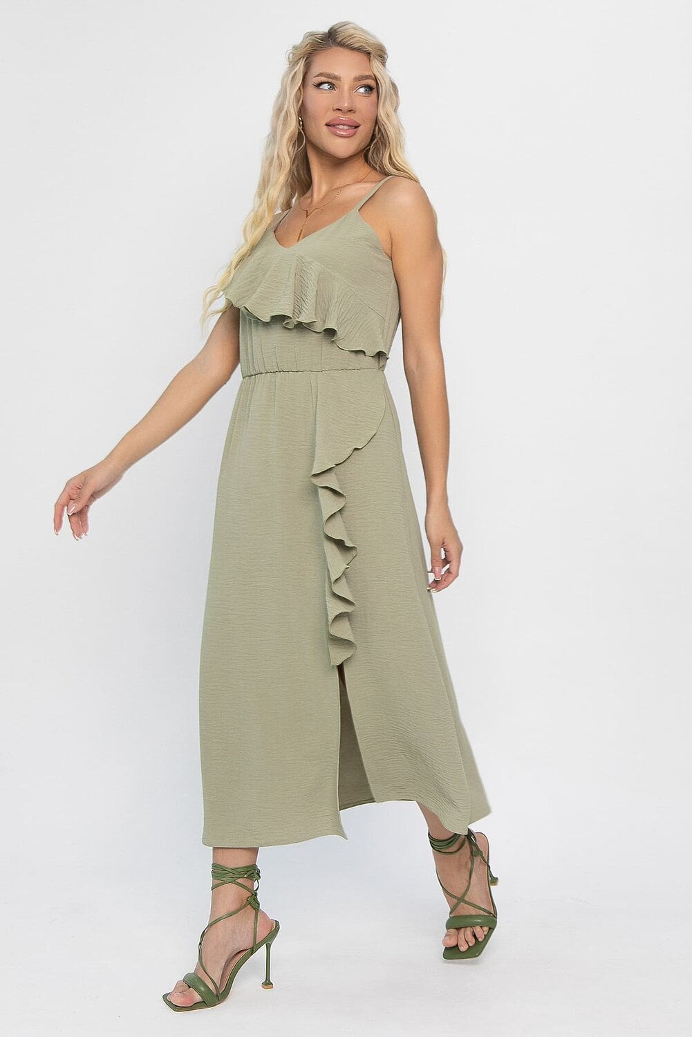 LT Collection Сарафан 543222 П13870-7М оливковый