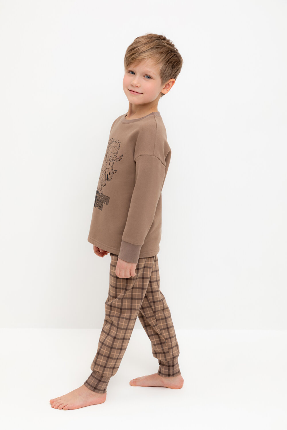 CROCKID Пижама 543695 К 1567 сосновая кора, праздничная клетка