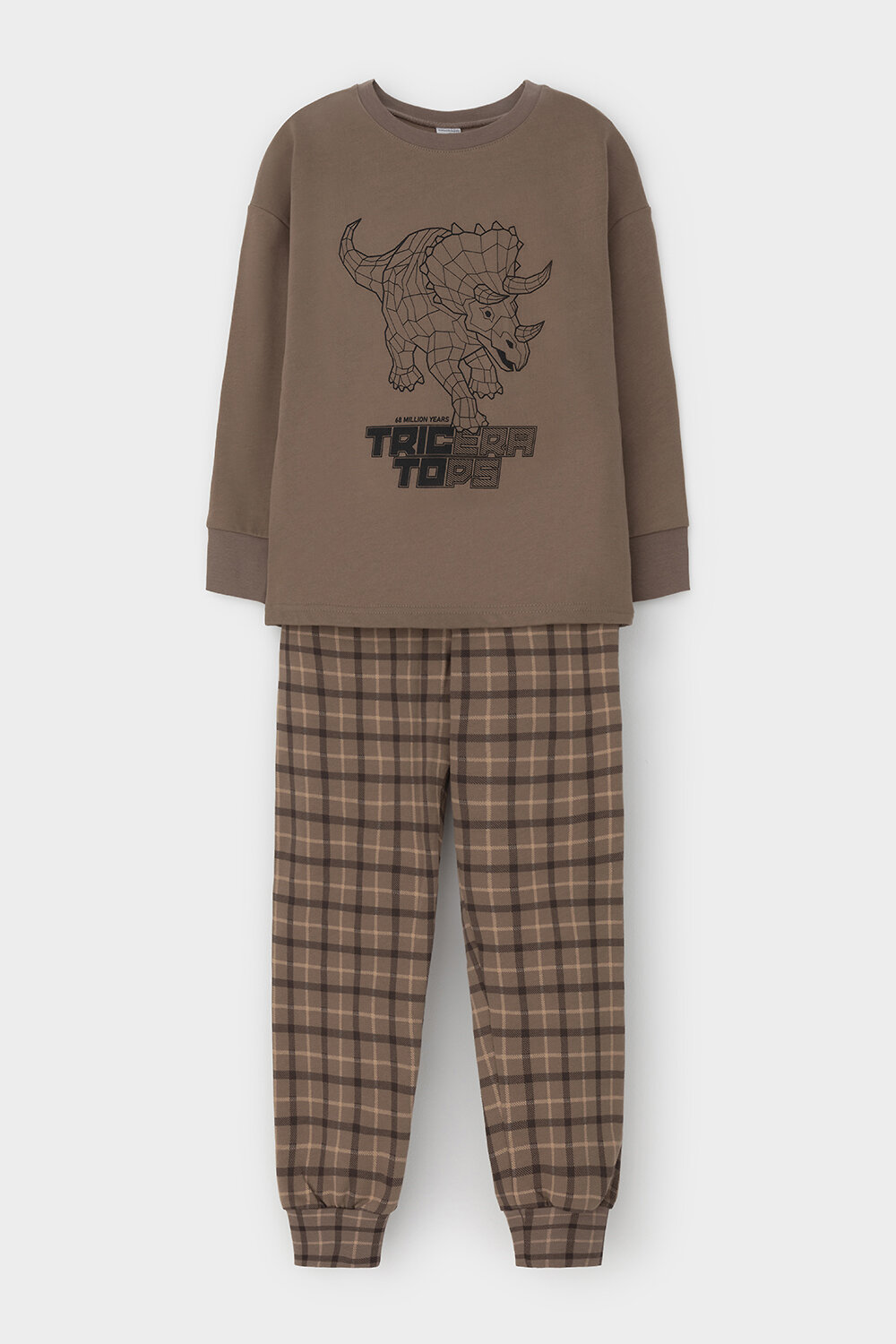 CROCKID Пижама 543695 К 1567 сосновая кора, праздничная клетка