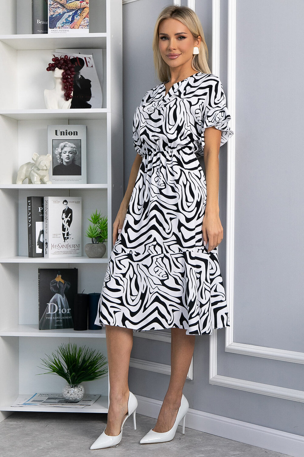 LT Collection Платье 543707 П13871-35М черно-белый