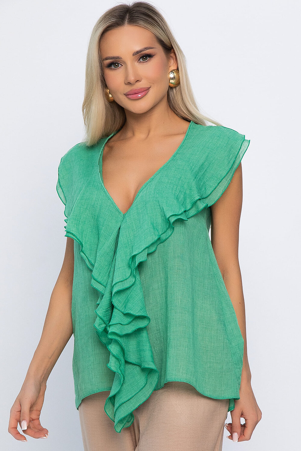 LT Collection Блуза 543709 Б13868-7М зеленый