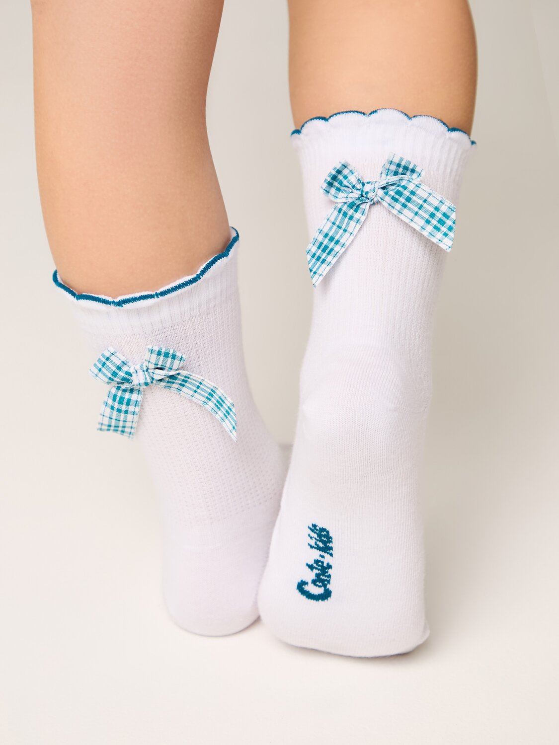 CONTE-KIDS Носки 543756 TIP-TOP (декор, бантики) 24С-179СП белый-бирюза