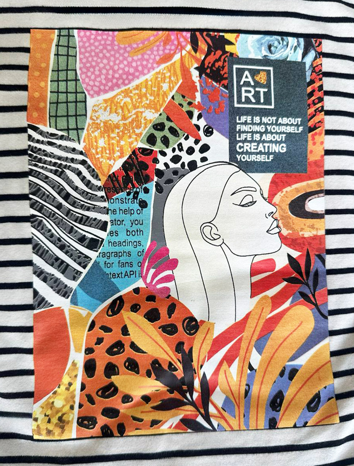 VILATTE Футболка 543926 D49.989 белый-черный_art poster