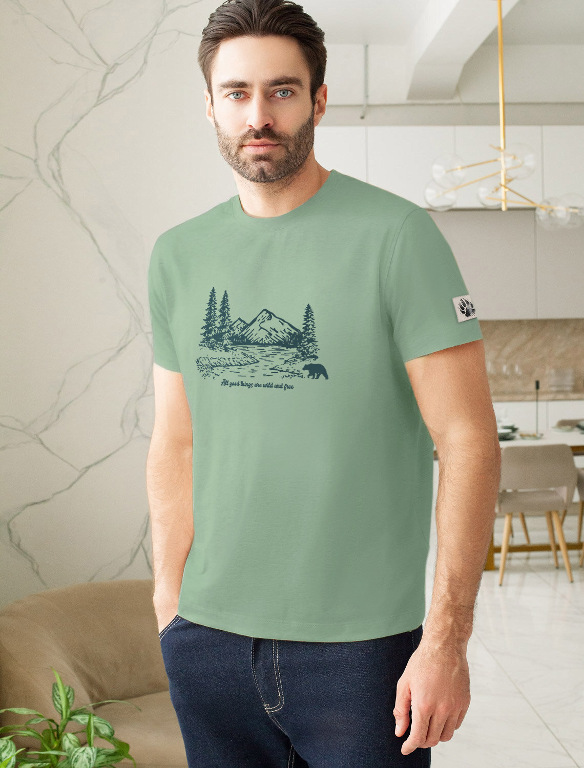 VILATTE Футболка 543946 U49.045 св.оливковый_outdoor