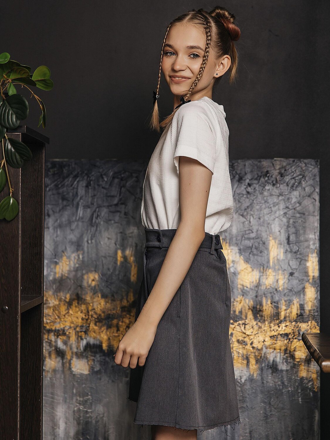 BATIK Юбка 544619 107 ш25 серый