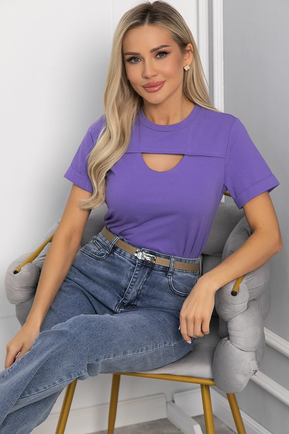 LT Collection Футболка 544770 Б13671-50М фиолетовый