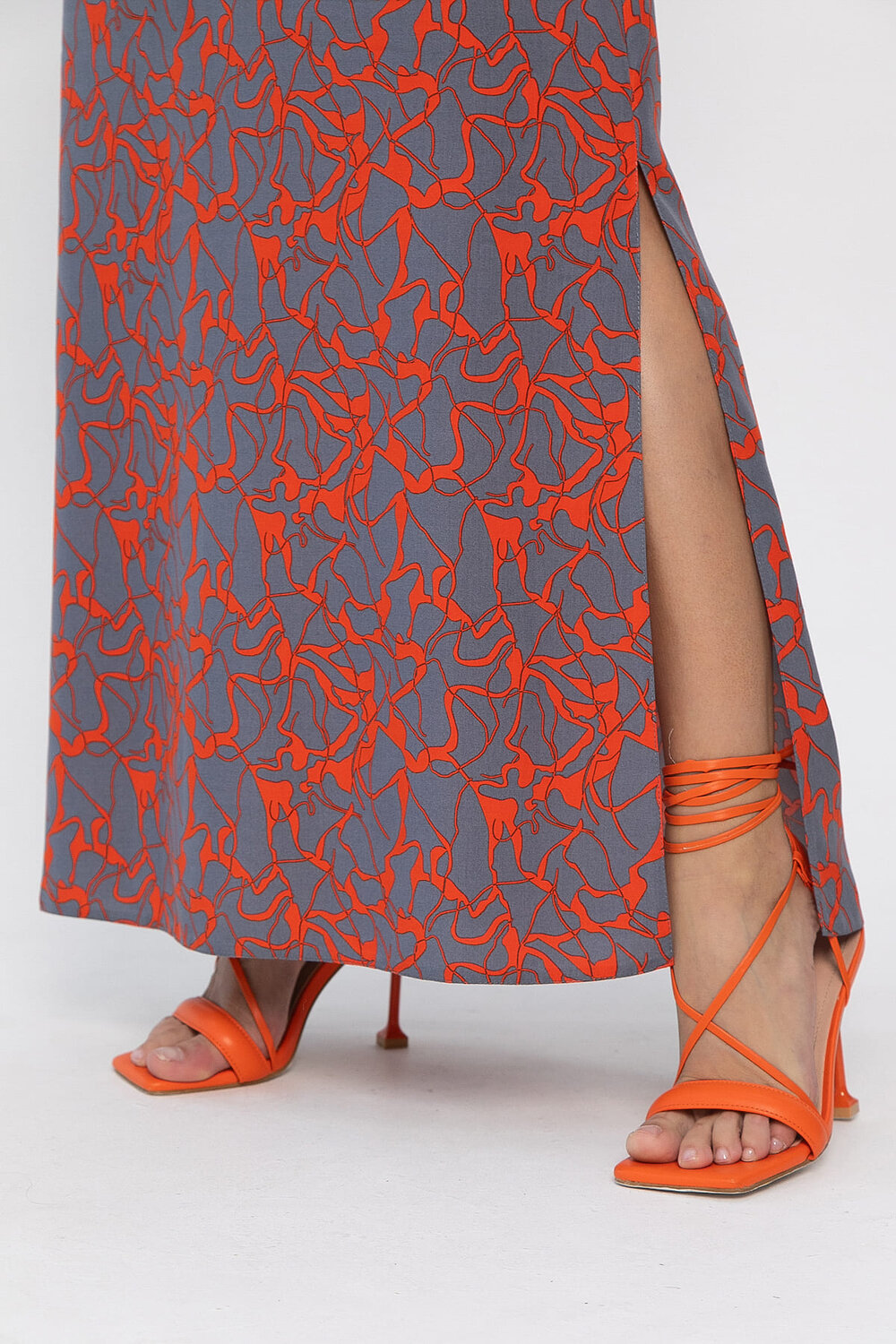 LT Collection Платье 544787 П13881-12М Серо-оранжевый