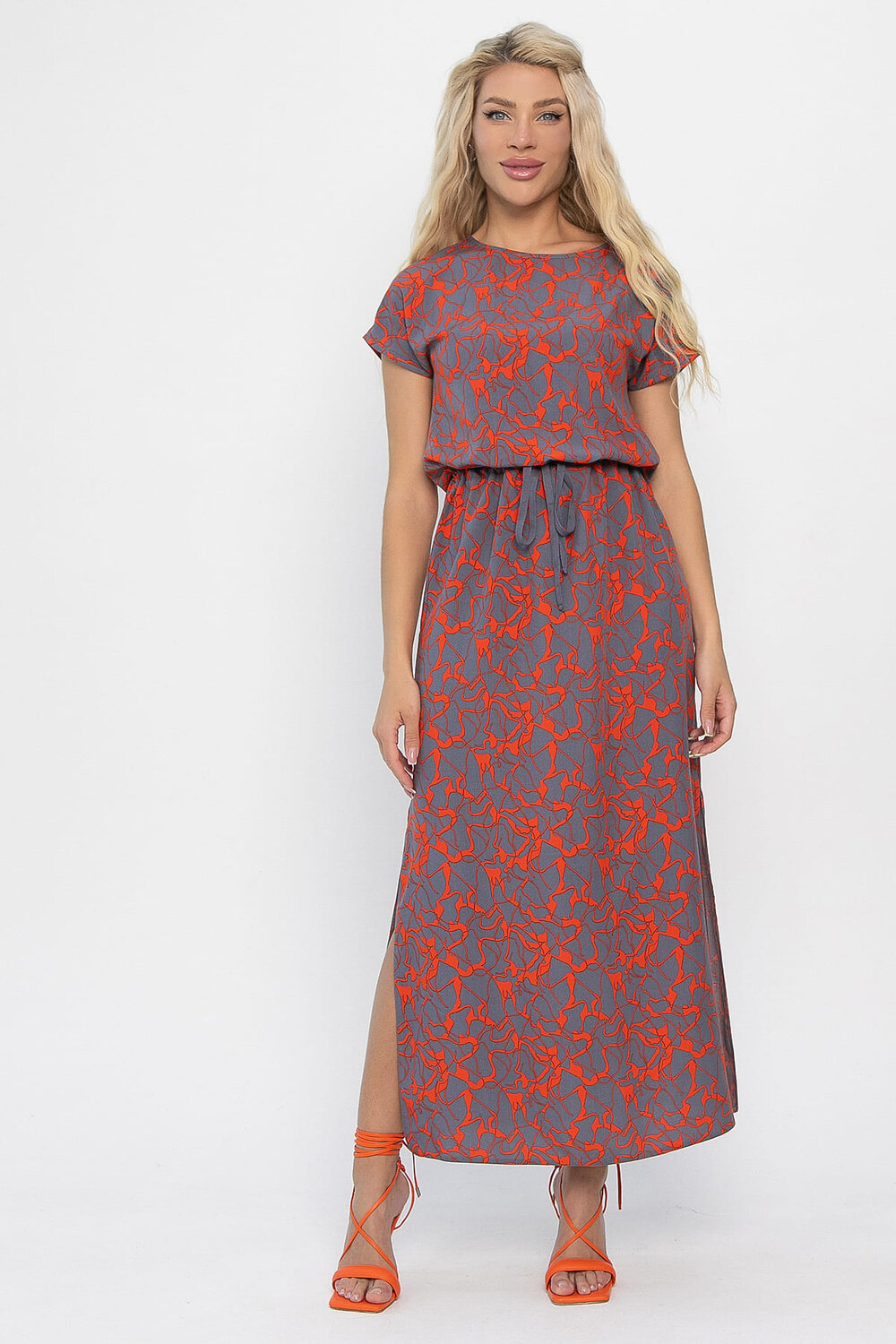LT Collection Платье 544787 П13881-12М Серо-оранжевый