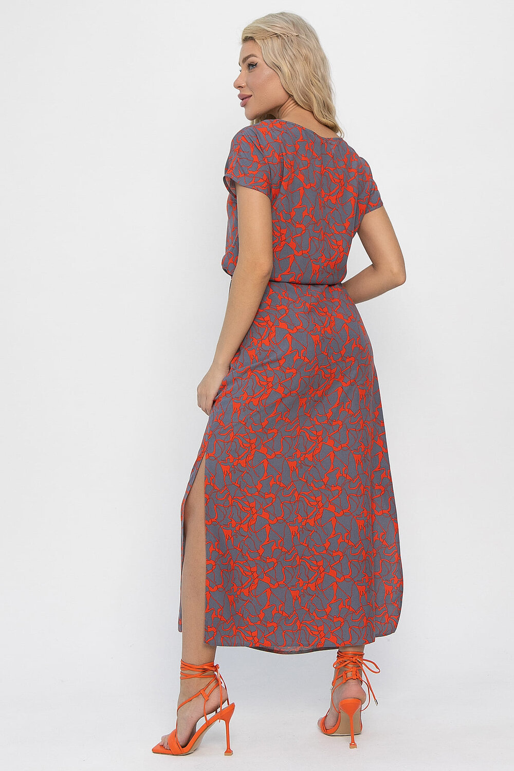 LT Collection Платье 544787 П13881-12М Серо-оранжевый