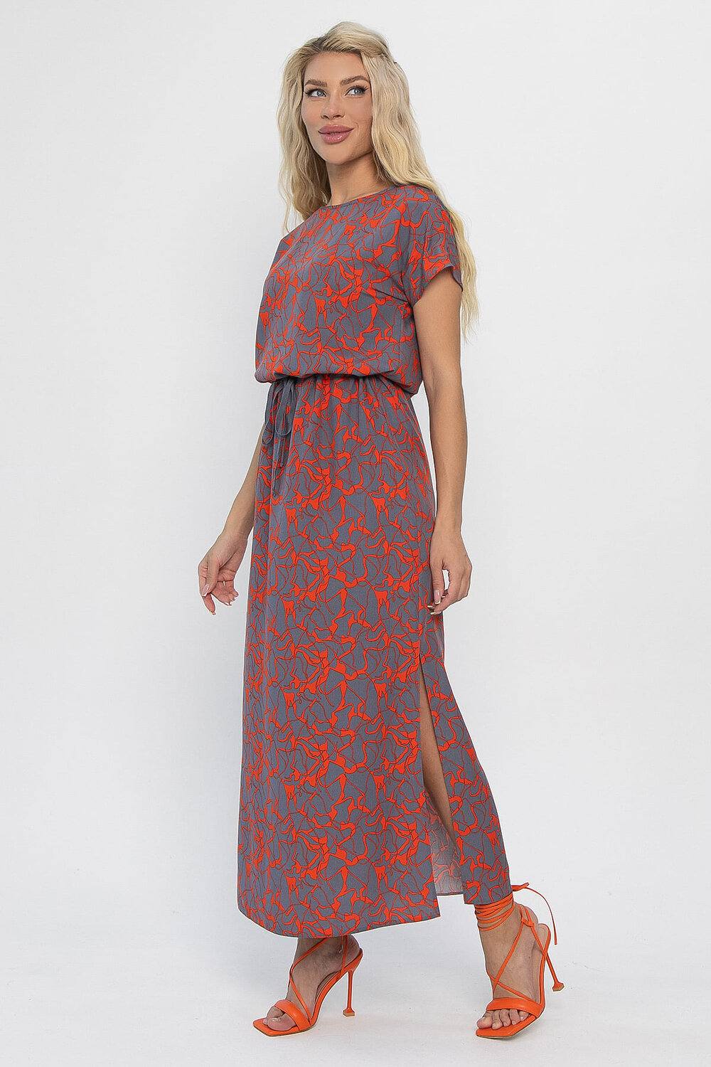 LT Collection Платье 544787 П13881-12М Серо-оранжевый