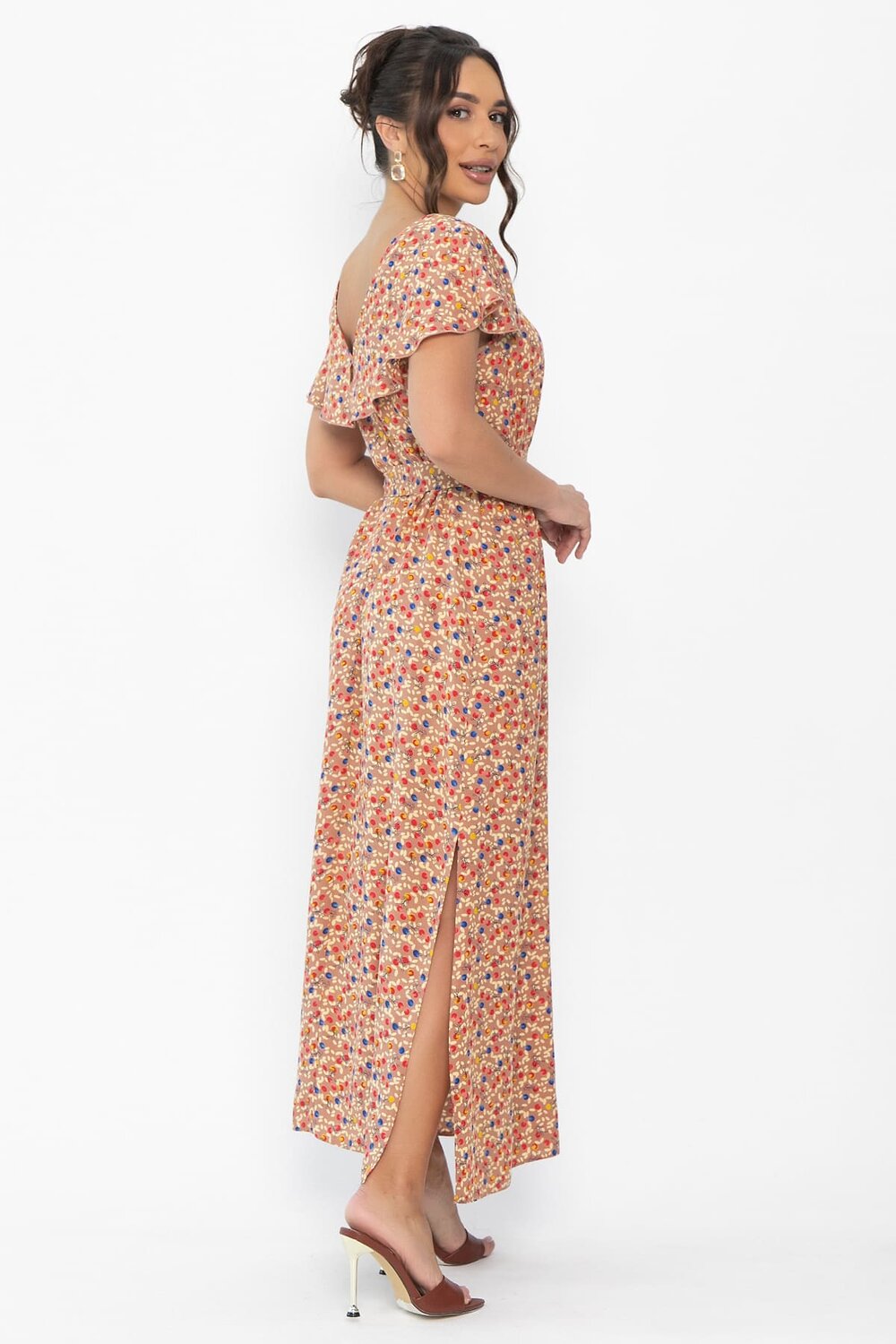 LT Collection Платье 544791 П13882-16М бежевый/мультиколор