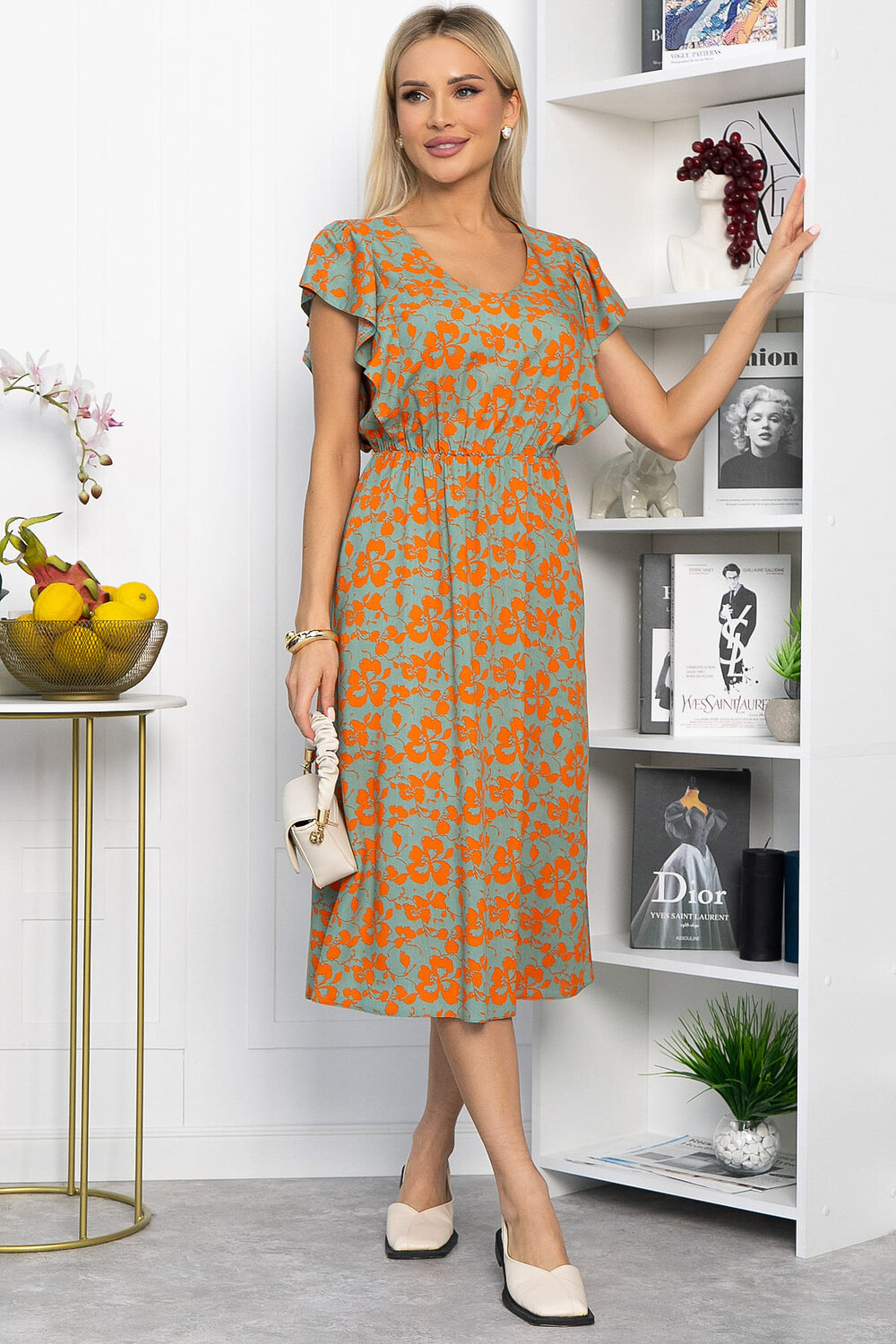 LT Collection Платье 544801 П13933-35М Оливково-оранжевый