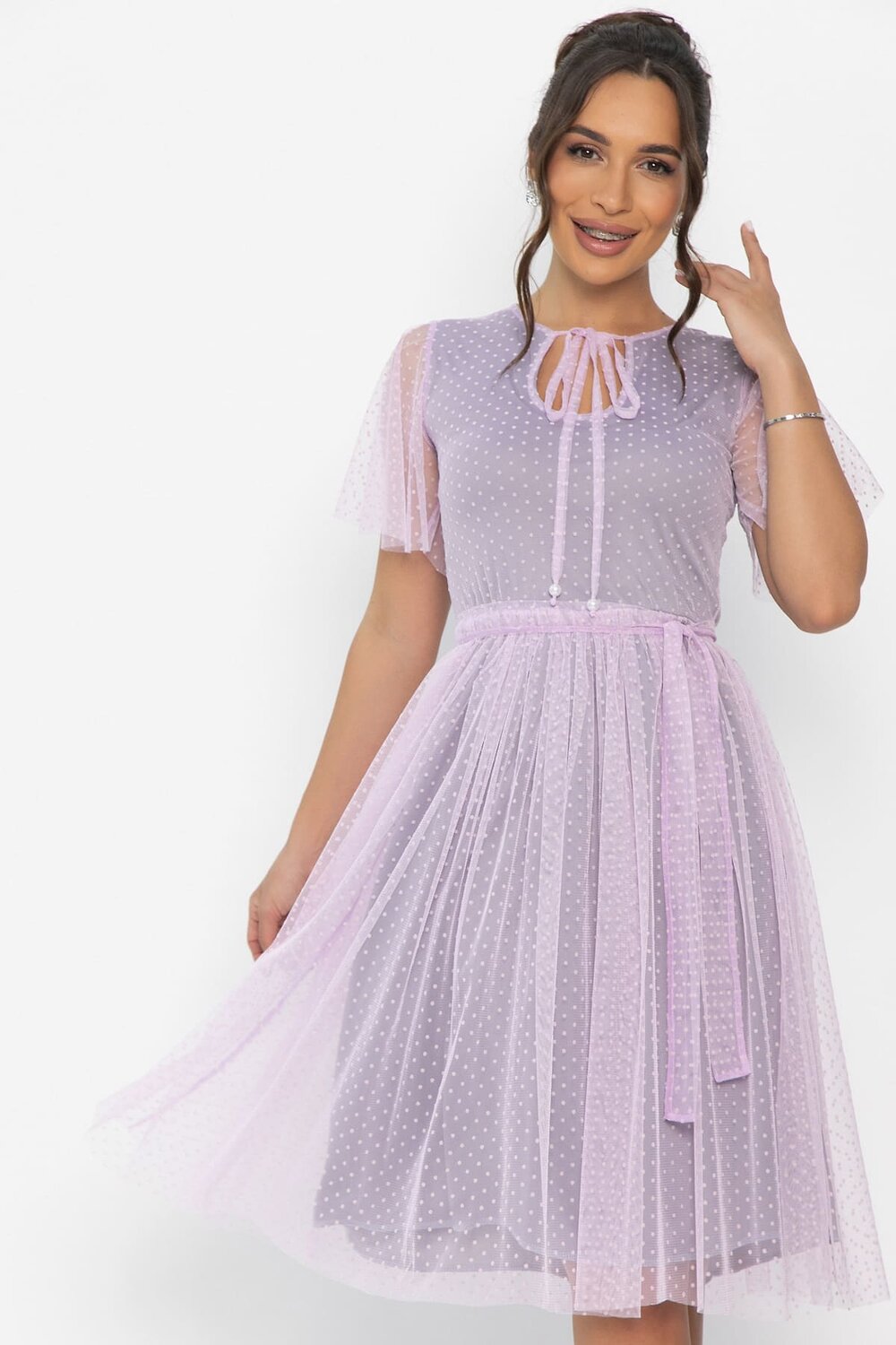 LT Collection Платье 545359 П13825-39М розовый/серый