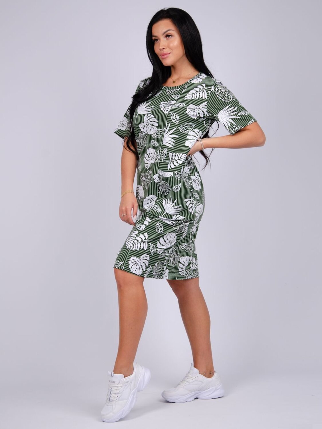 Malina Туника 545691 5881л зелёный/белый