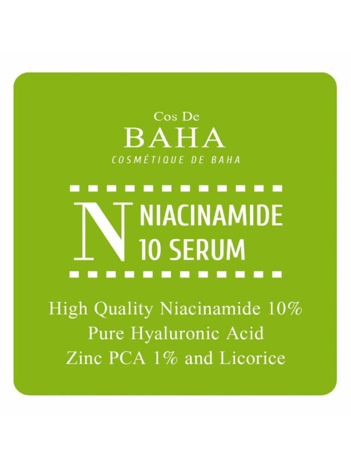 Cos De BAHA Противовоспалительная сыворотка для жирной кожи / Niacinamide 10 Serum Sample (N), 1,5 мл 545723 27889