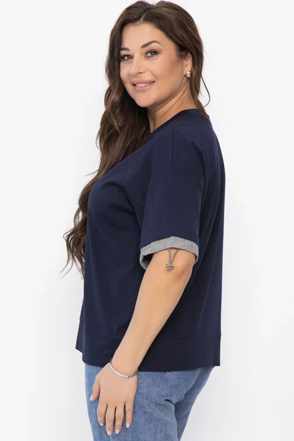 LT Collection Блуза 546036 Б13941-1М темно-синий