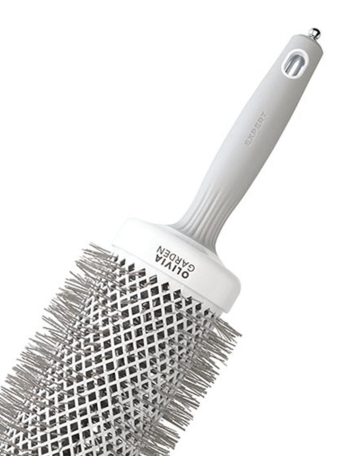 Olivia Garden Термобрашинг для укладки волос / Expert Blowout Speed XL Wavy Bristles White & Grey, 65 мм, бело-серый 546066 24347