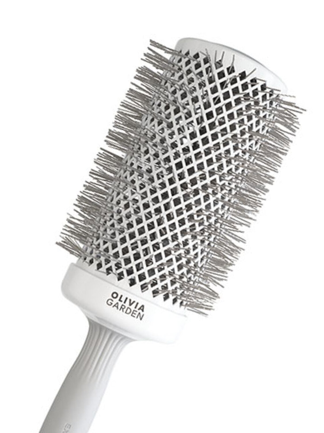 Olivia Garden Термобрашинг для укладки волос / Expert Blowout Speed XL Wavy Bristles White & Grey, 65 мм, бело-серый 546066 24347