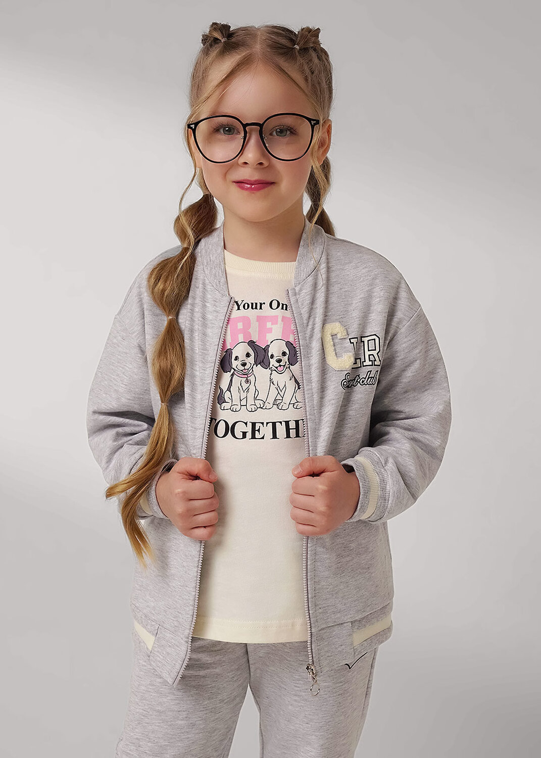 CLEVER Куртка 546273 757122/22уп_п меланж св.серый