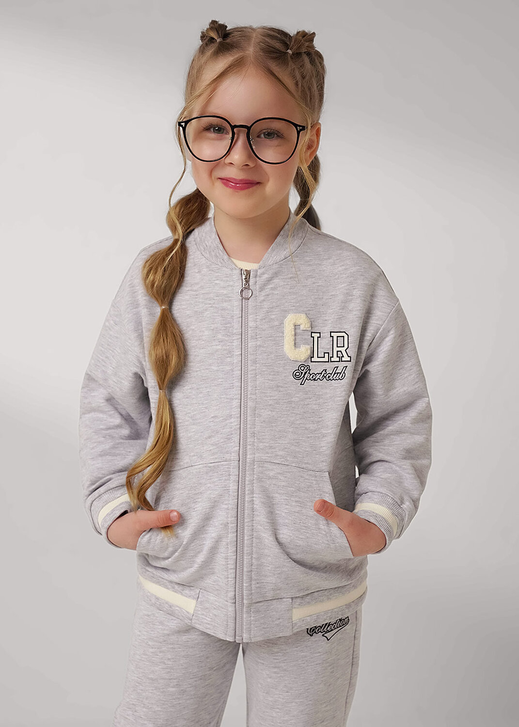 CLEVER Куртка 546273 757122/22уп_п меланж св.серый