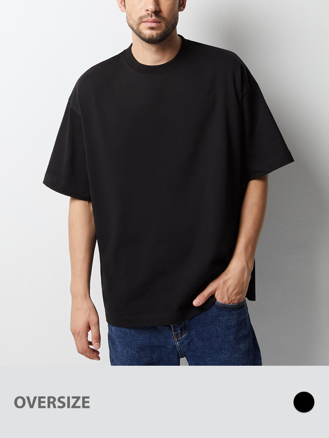 Omsa Футболка 546384 OmU 14501ST Футболка мужская OVERSIZE (кулирка), CO Nero (Черный)