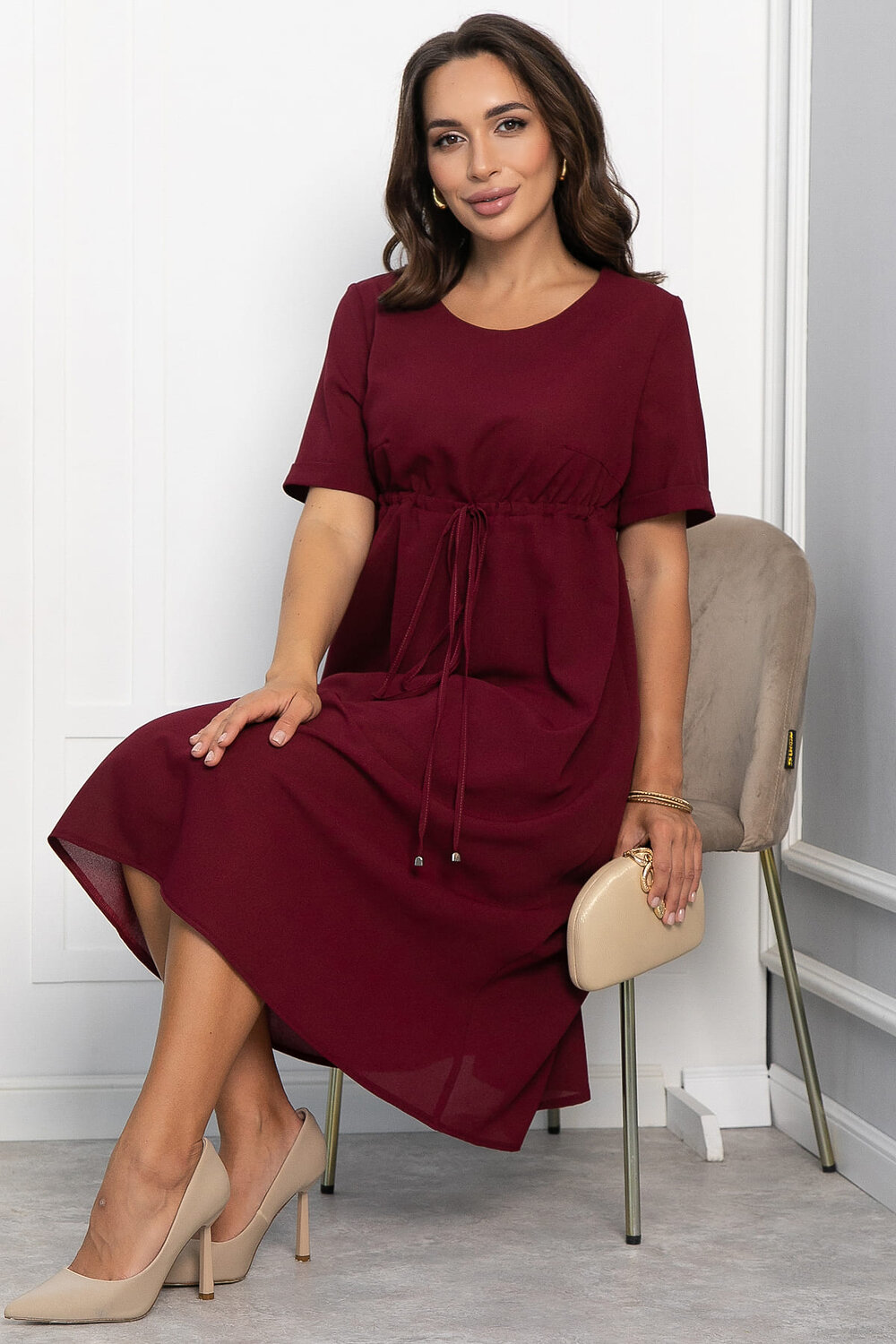 LT Collection Платье 546403 П13937-3М бордовый