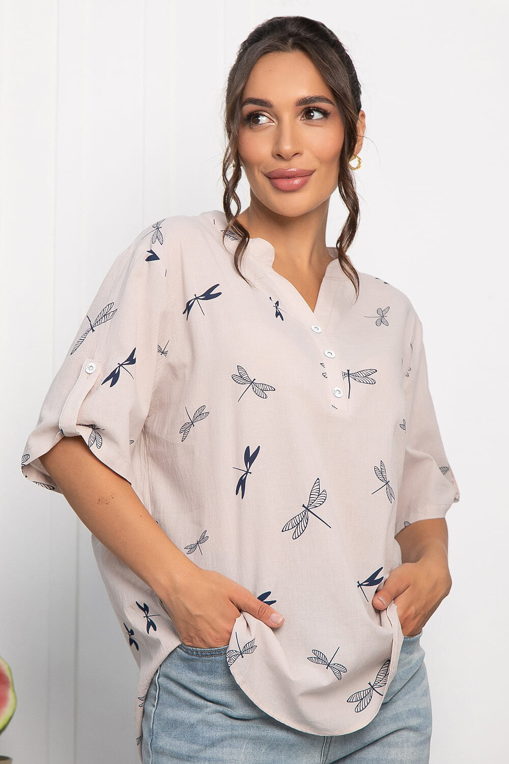 LT Collection Блуза 546425 Б13974-20М светло-бежевый