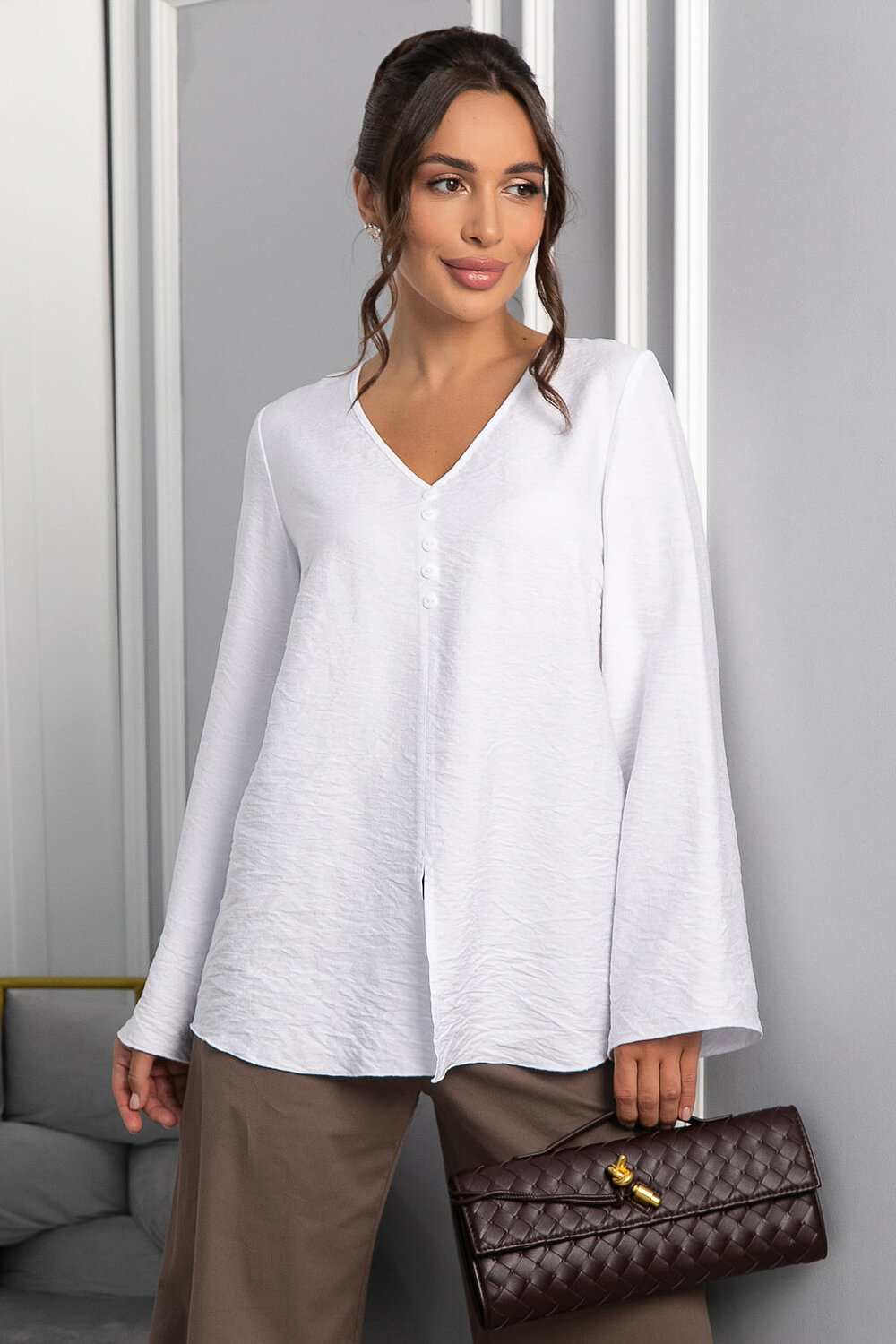 LT Collection Блуза 546436 Б13993-50М белый