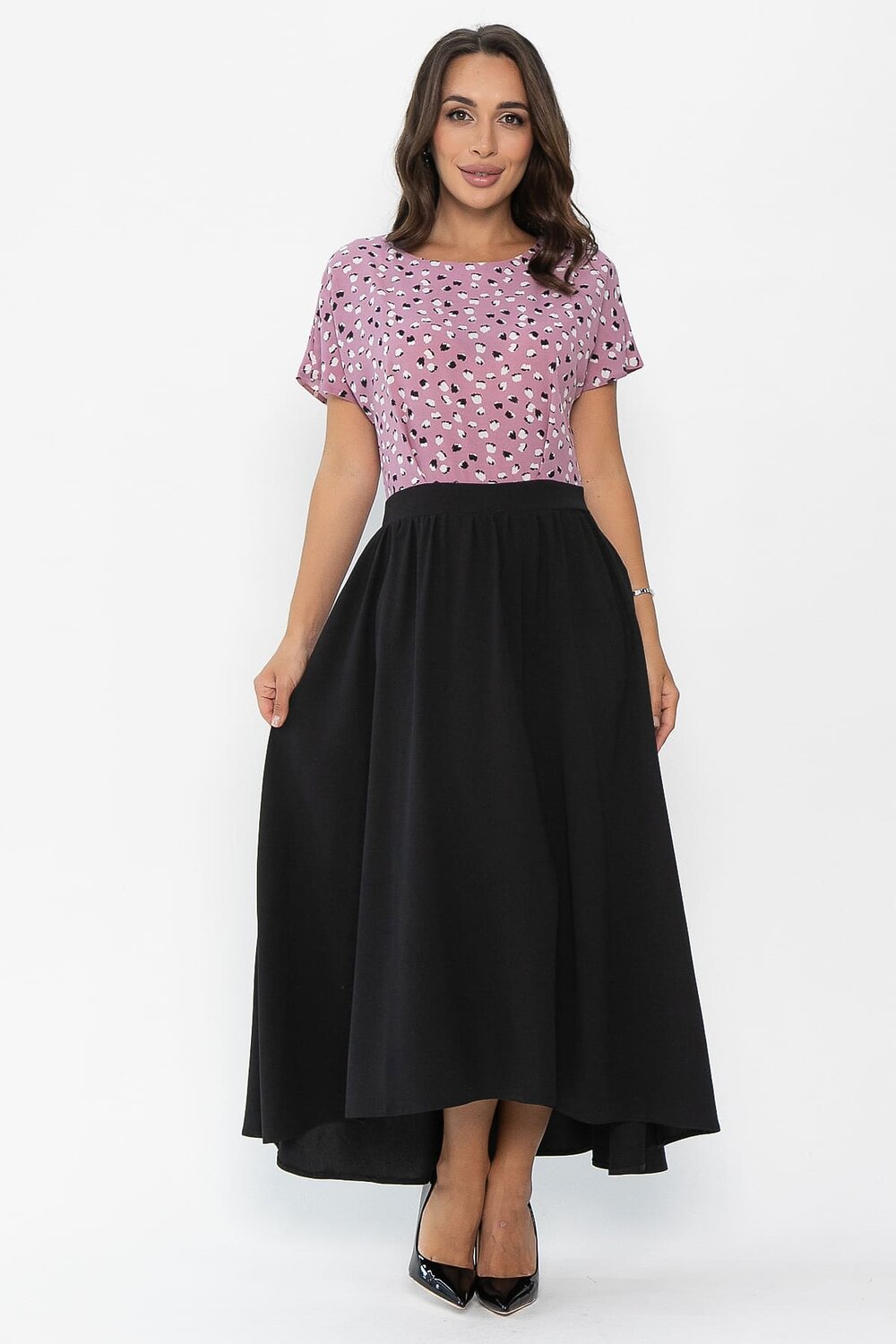 LT Collection Платье 546440 П13997-16М черный/сиреневый