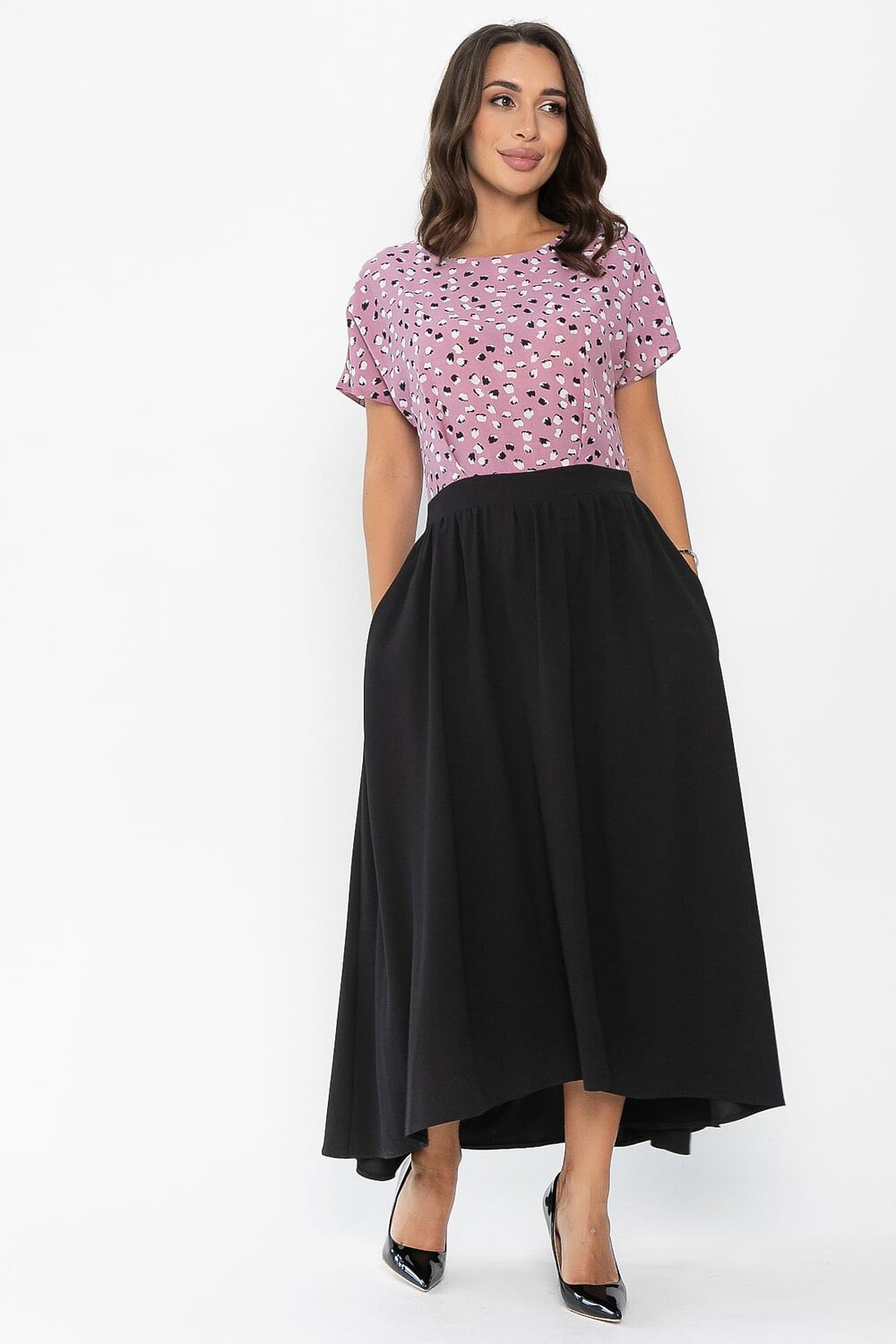 LT Collection Платье 546440 П13997-16М черный/сиреневый