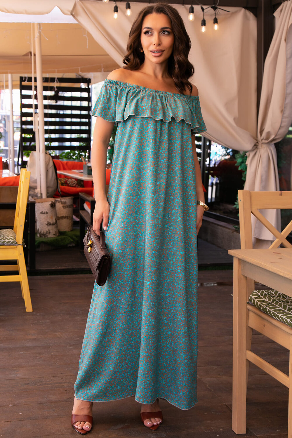 LT Collection Платье 546450 П14010-12М бирюзовый/серый