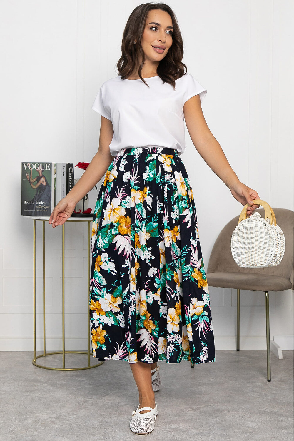 LT Collection Юбка 546459 Ю14022-10М темно-синий/мультиколор