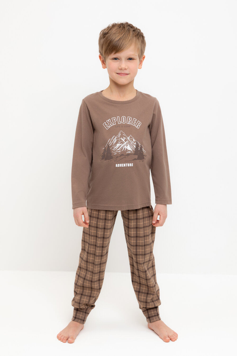 CROCKID Пижама 547465 К 1606 сосновая кора, праздничная клетка
