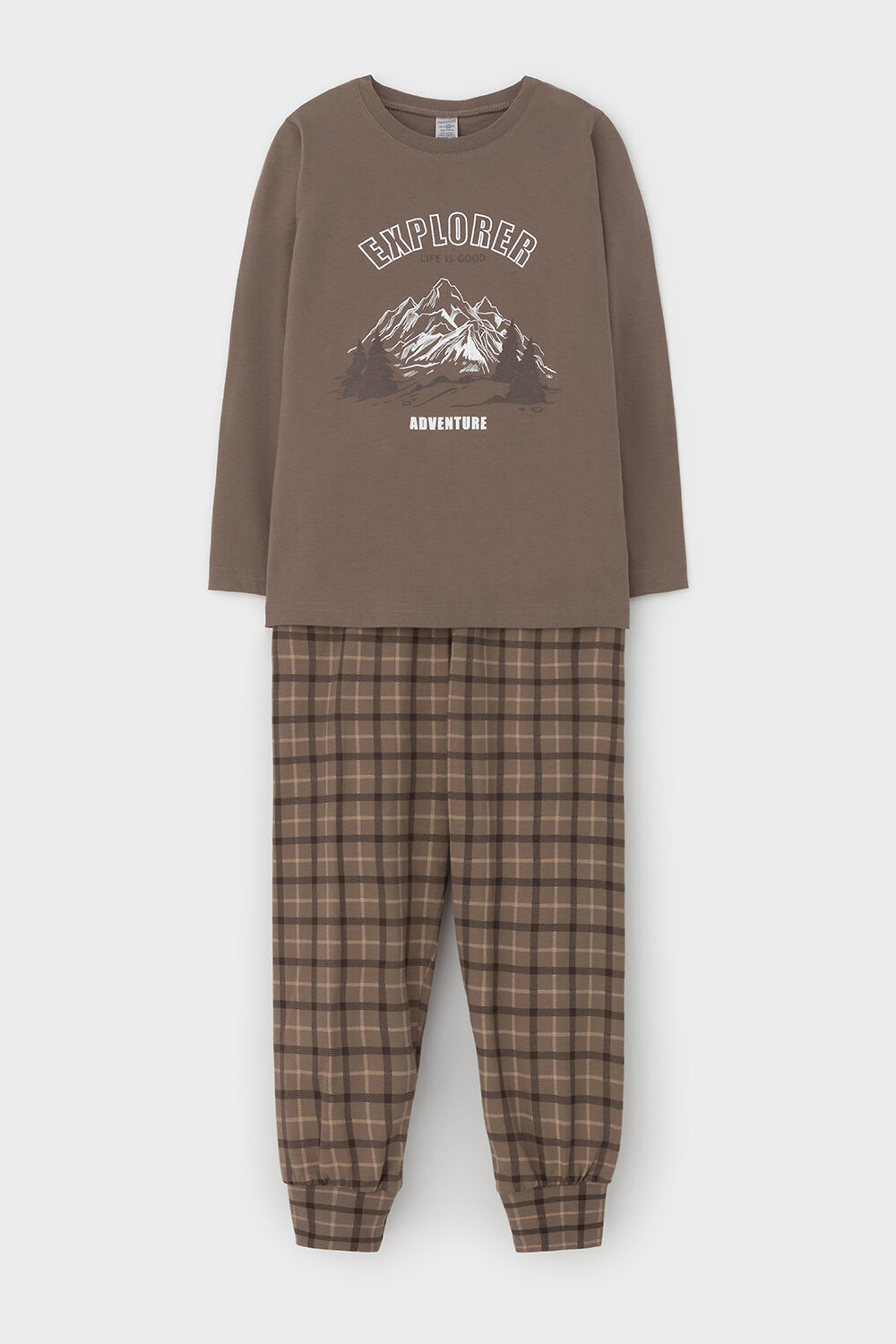 CROCKID Пижама 547465 К 1606 сосновая кора, праздничная клетка