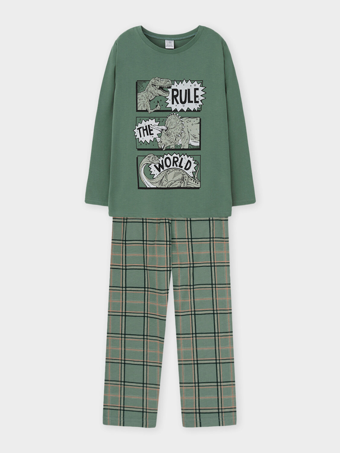 CROCKID Пижама 547733 К 1600 зеленый мох, шотландская клетка
