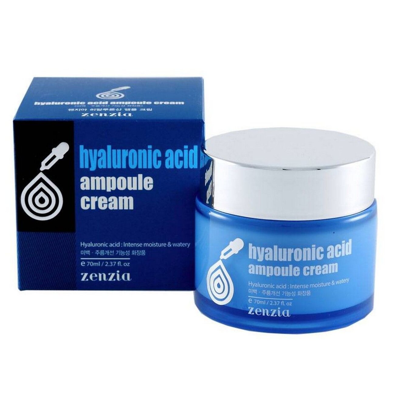 Jigott Крем для лица увлажняющий с гиалуроновой кислотой / Zenzia Hyaluronic Acid Ampoule Cream, 70 мл 548102 15624
