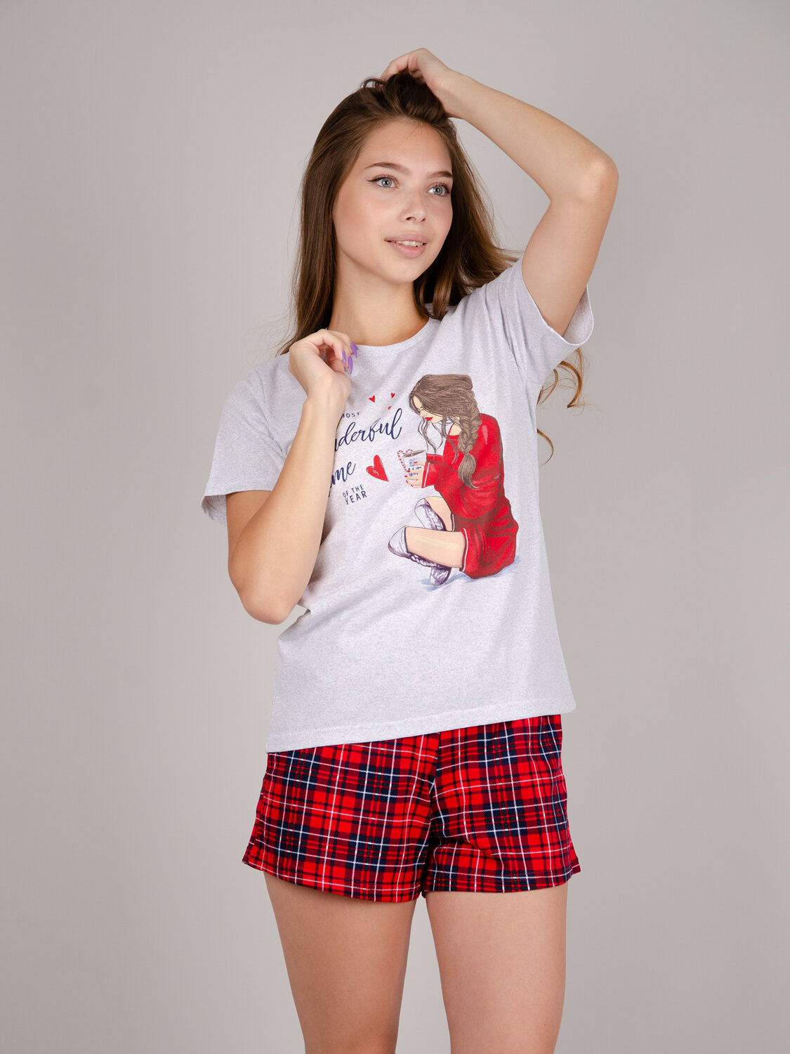 Malina Пижама 548160 29789 серый, красный