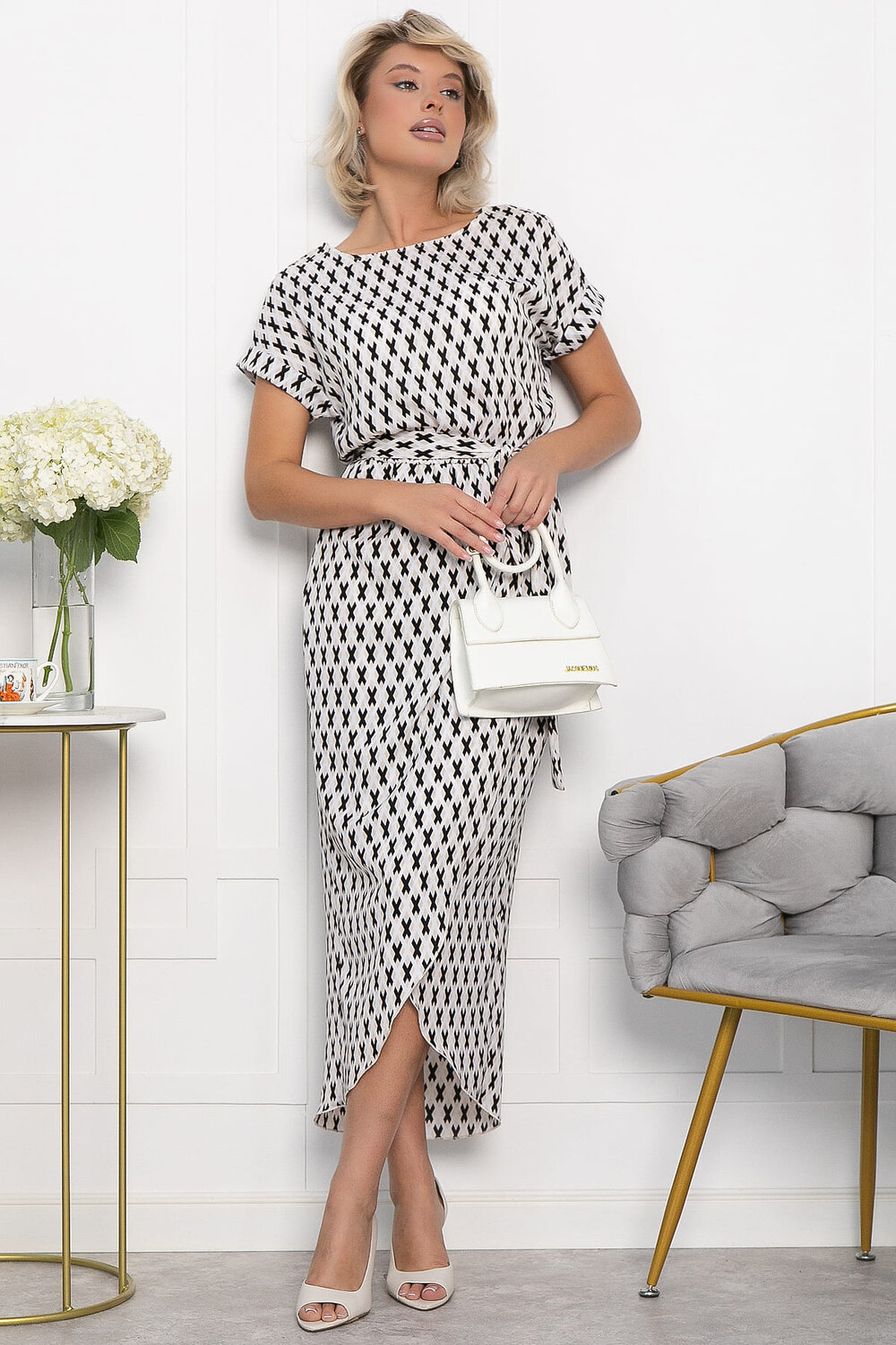 LT Collection Платье 548370 П14046-12М черно-белый