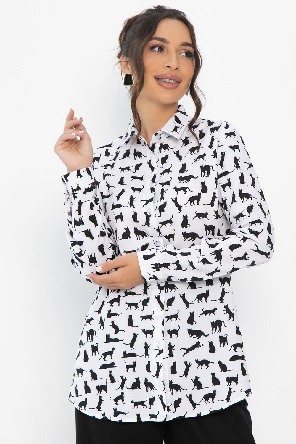 LT Collection Рубашка 548557 Б13844-16М черно-белый
