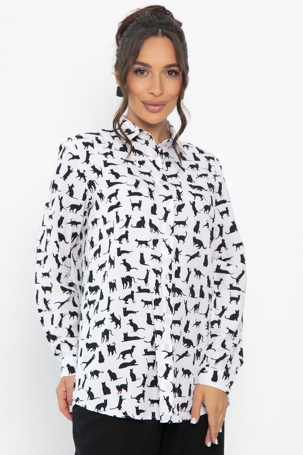 LT Collection Рубашка 548557 Б13844-16М черно-белый