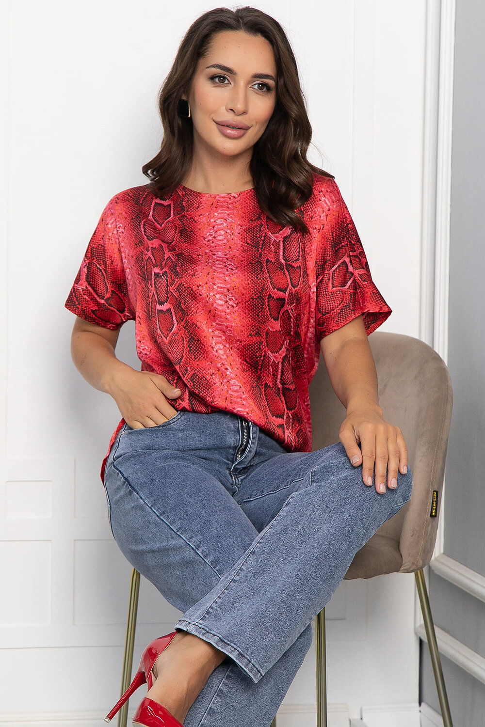 LT Collection Блуза 548559 Б14033-16М красный