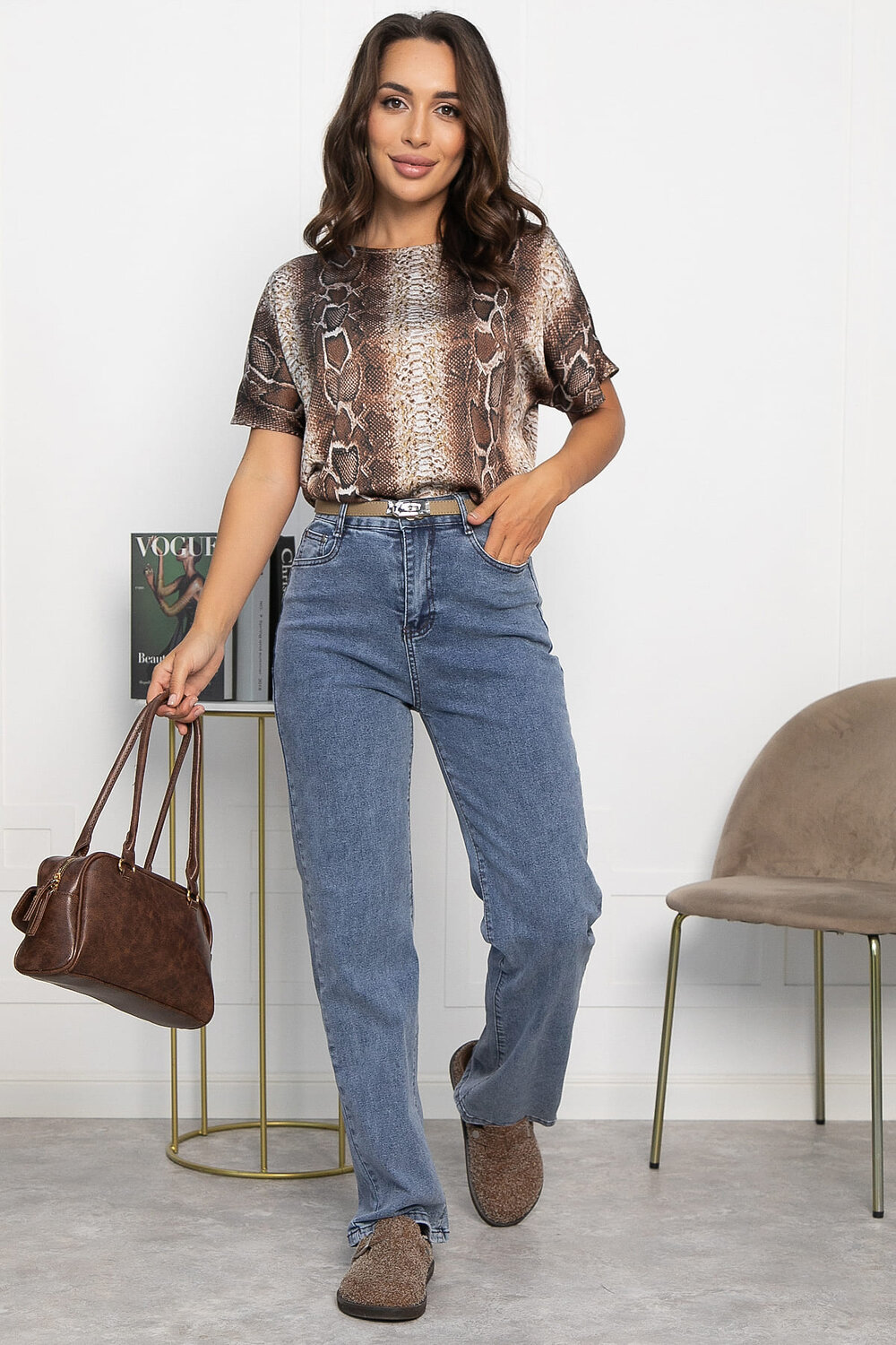 LT Collection Блуза 548560 Б14031-16М коричневый