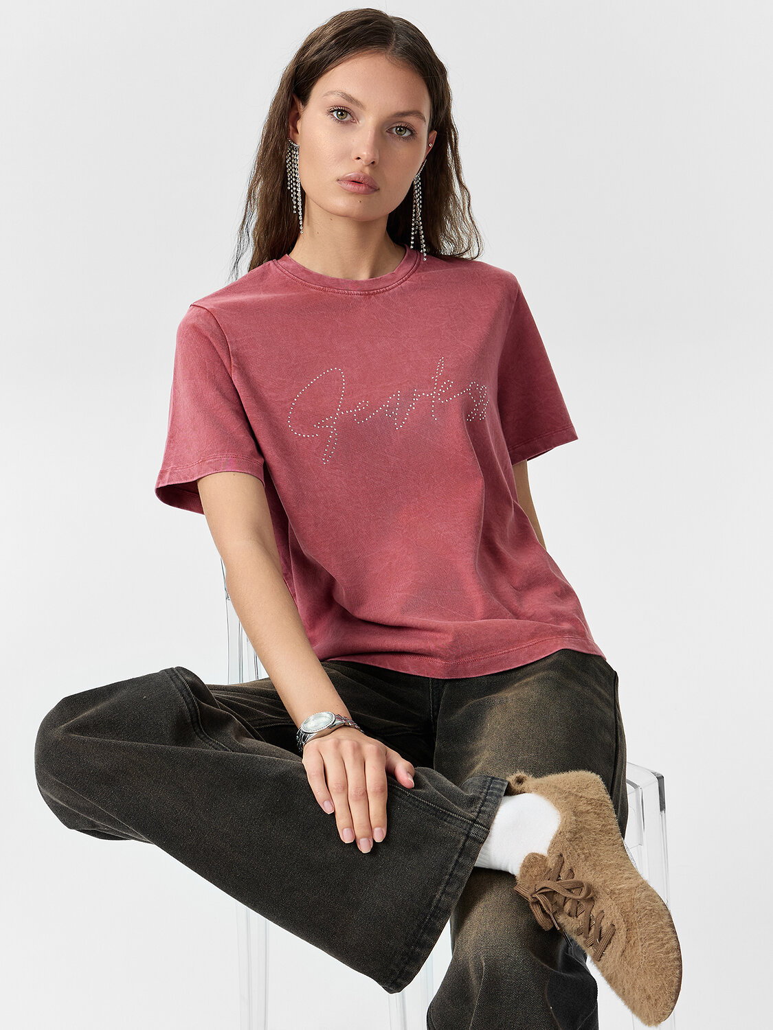 MARK FORMELLE Джемпер 549090 112512 терракотовый acid wash +печать