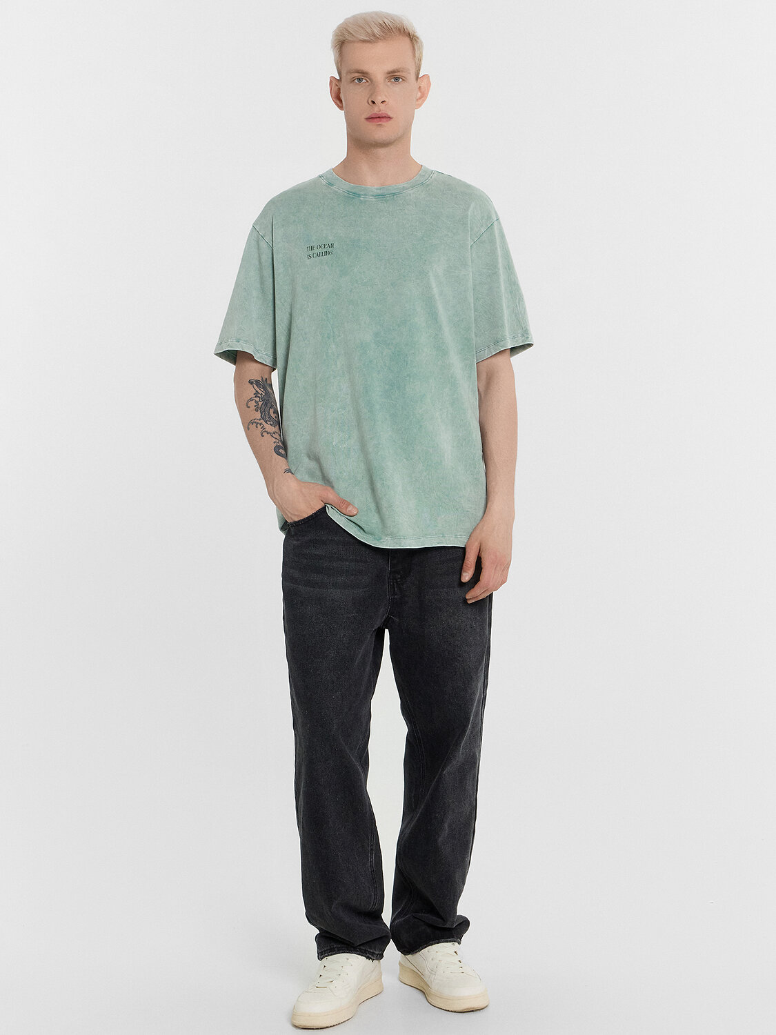 MARK FORMELLE Футболка 549116 111846 ACID WASH бирюзовый +печать