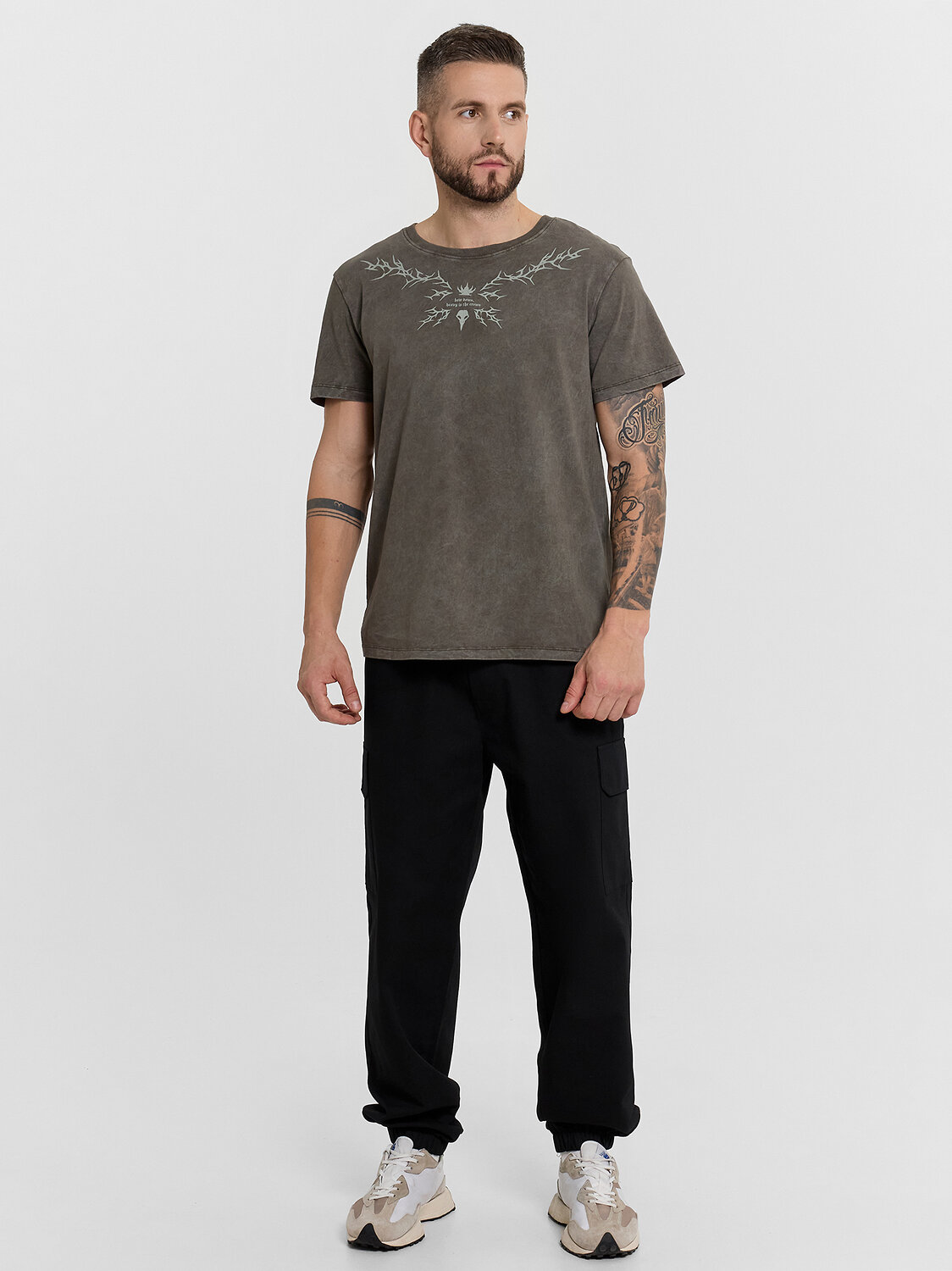 MARK FORMELLE Футболка 550049 111773 ACID WASH т.оливковый +печать
