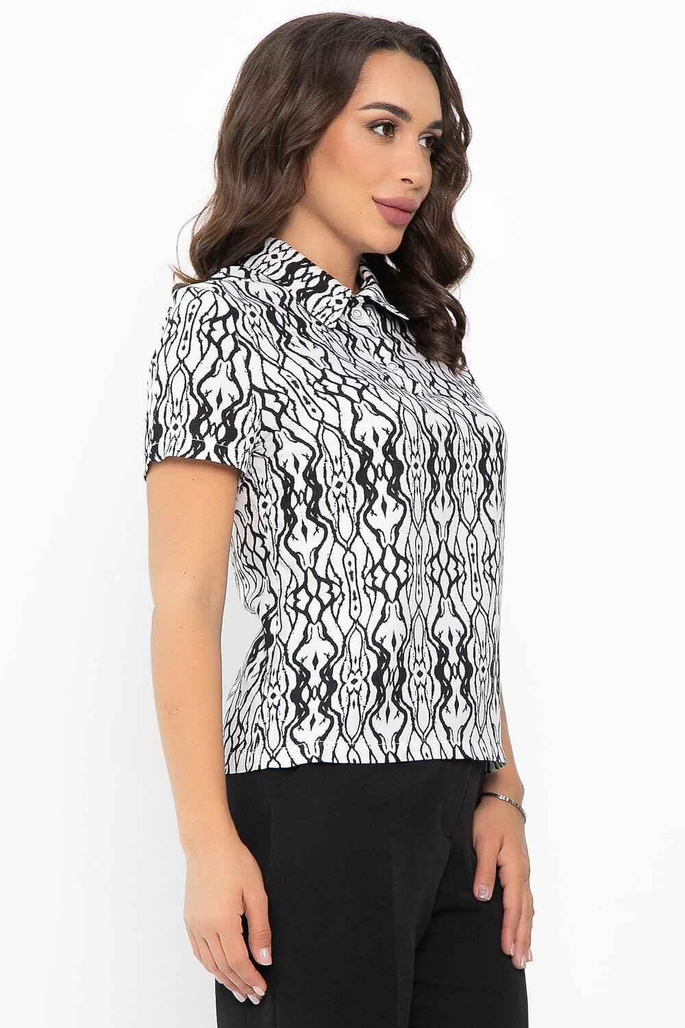 LT Collection Поло 550203 Б14094-10М черно-белый