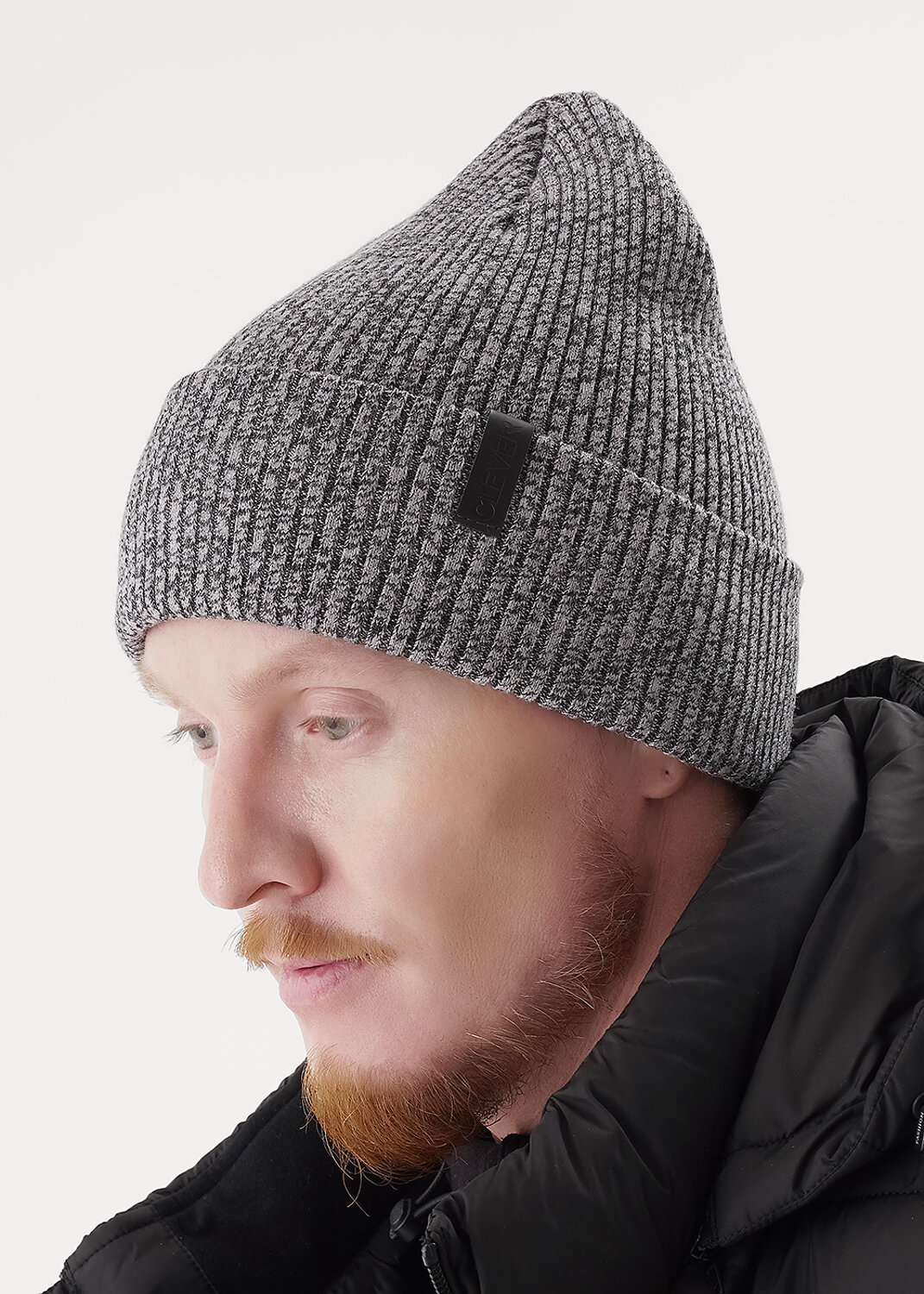 CLEVER Шапка 551772 454515вн меланж серый/чёрный