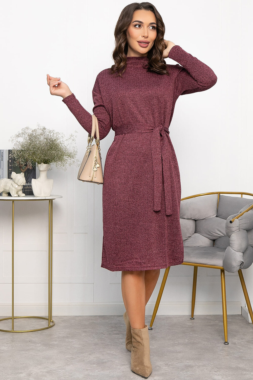 LT Collection Платье 552014 П14057-33М бордовый