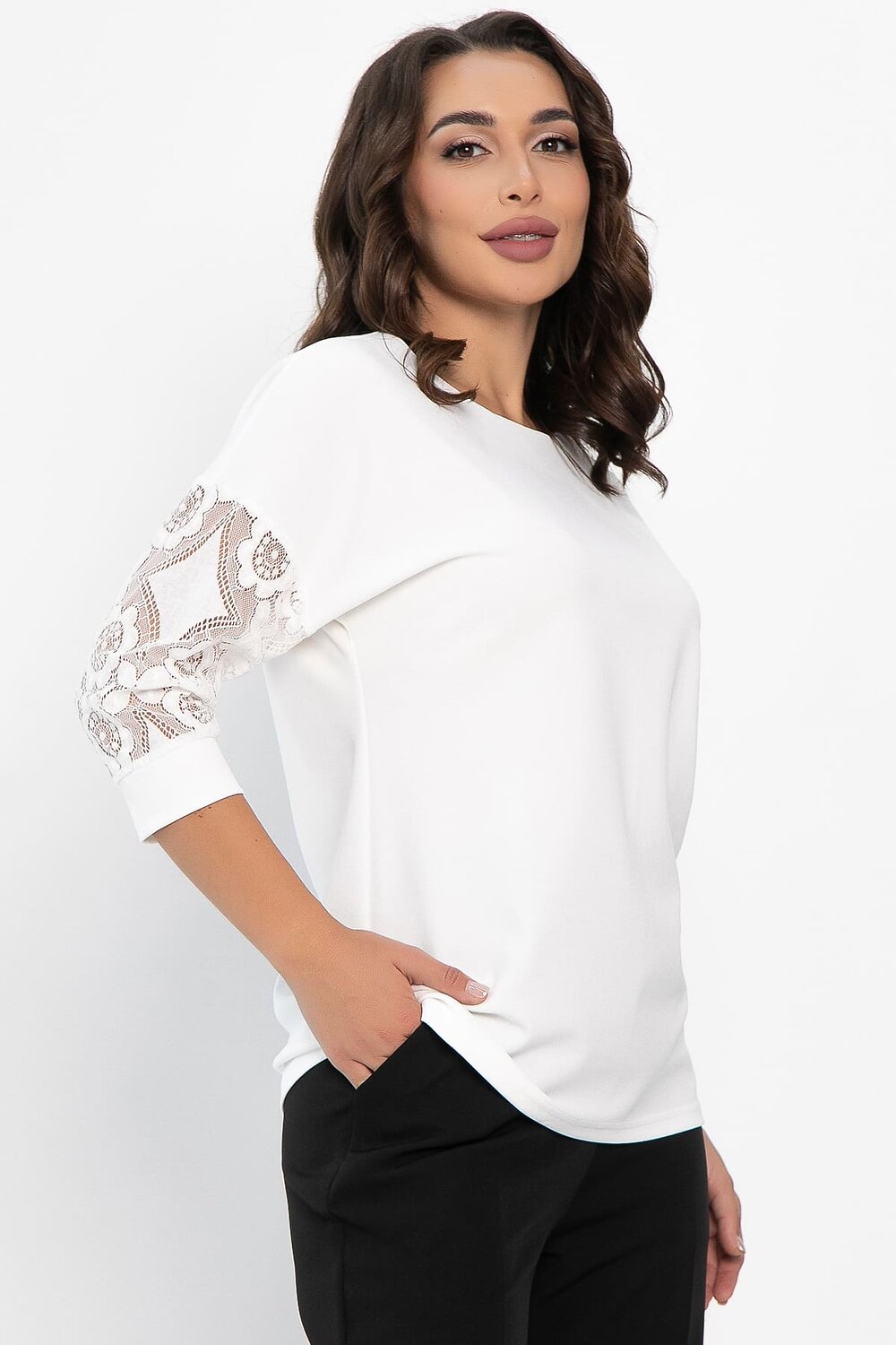 LT Collection Джемпер 552240 Б14117-48М молочный